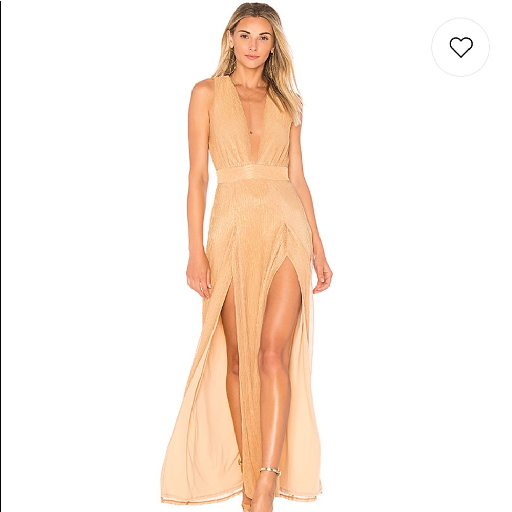 Lovers+friends Naomi Gown in Rose Gold